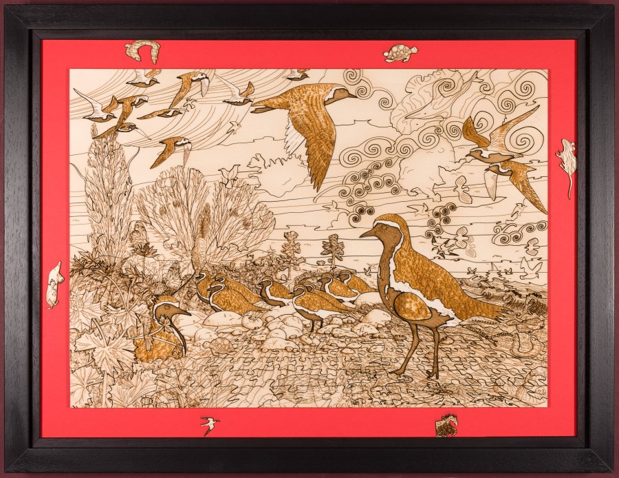 Golden Plover with Egg (Art Puzzle) – Laser